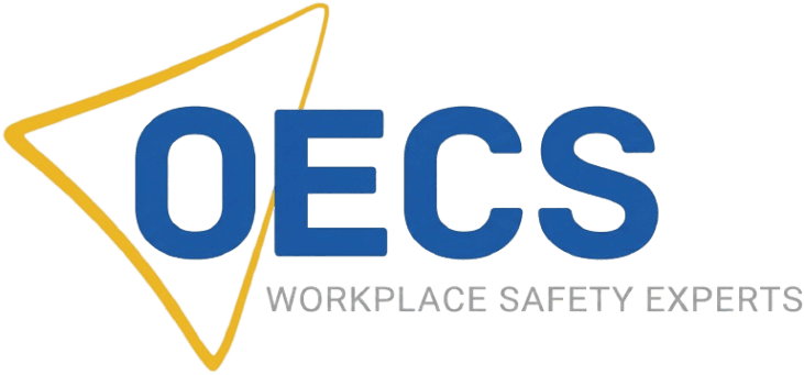 OECS logo with yellow triangle design