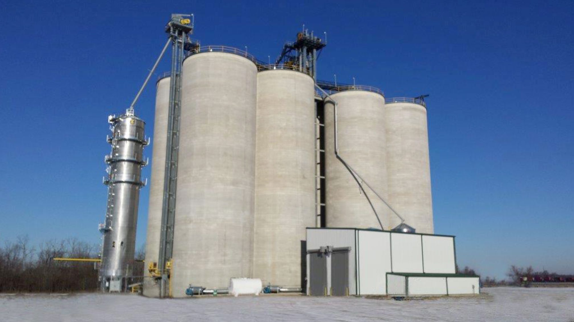 Large grain silos and equipment